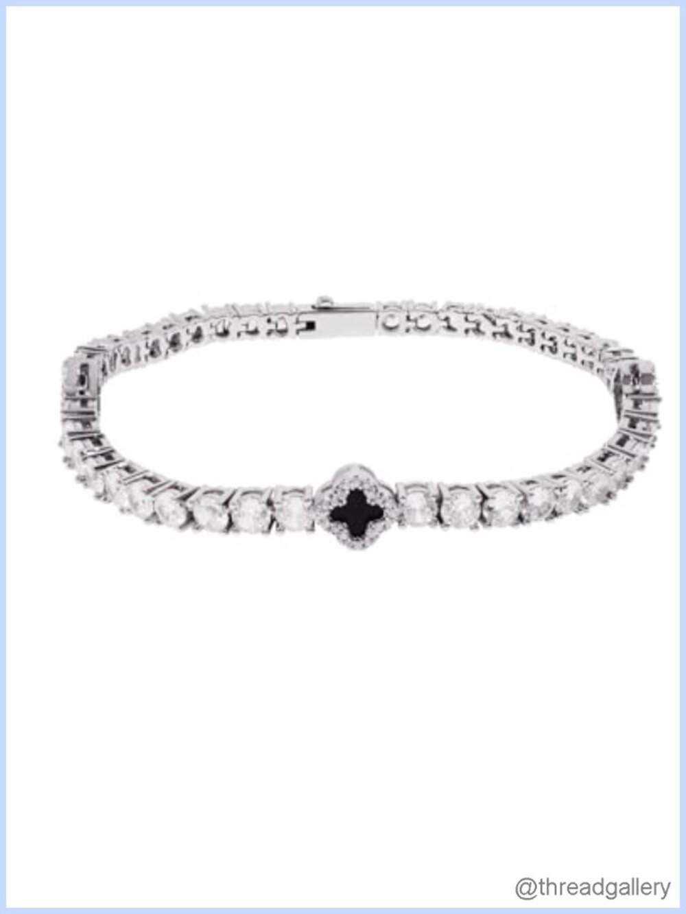 4mm Iced Out Four Leaf Tennis Bracelet White Gold Plated 5A Zircon with 5A